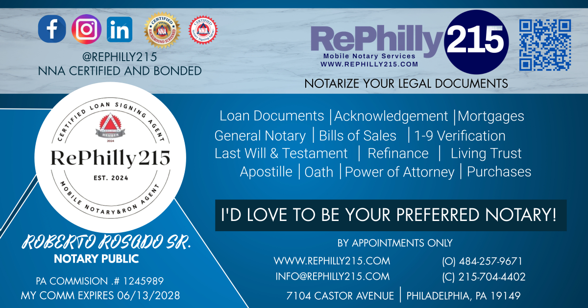 Rephilly Notary Service Facebook Flyer